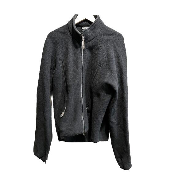 Ibex Vtg Dark Gray Full Zip 100% New Wool Jacket Size Large Vented Pockets *Flaw - Picture 1 of 6
